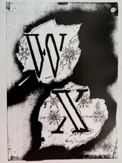 Jean Paul Riopelle, Planche W-X, série de lettrines enluminées L’Alphabet de Thulé, lithograph project, 44 x 31 cm (1979) © Estate of Jean Paul Riopelle / SOCAN (2022)