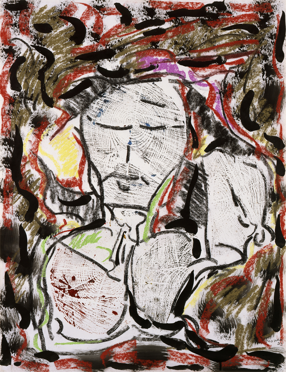 Jean Paul Riopelle, Les Rois de Thulé, mixed media on paper, 64 x 49 cm (1973) © Estate of Jean Paul Riopelle / Copyright Visuals Arts – CARCC (2023)