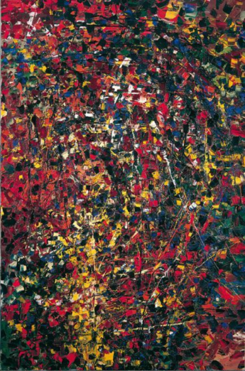 Jean Paul Riopelle, Portrait de forêt, oil on canvas, 195 x 130 cm (1951) © Estate of Jean Paul Riopelle / Copyright Visuals Arts – CARCC (2023)