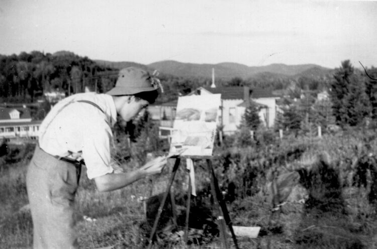 Riopelle at Saint-Adolphe, 1943. © Centre de documentation et archives Riopelle.
