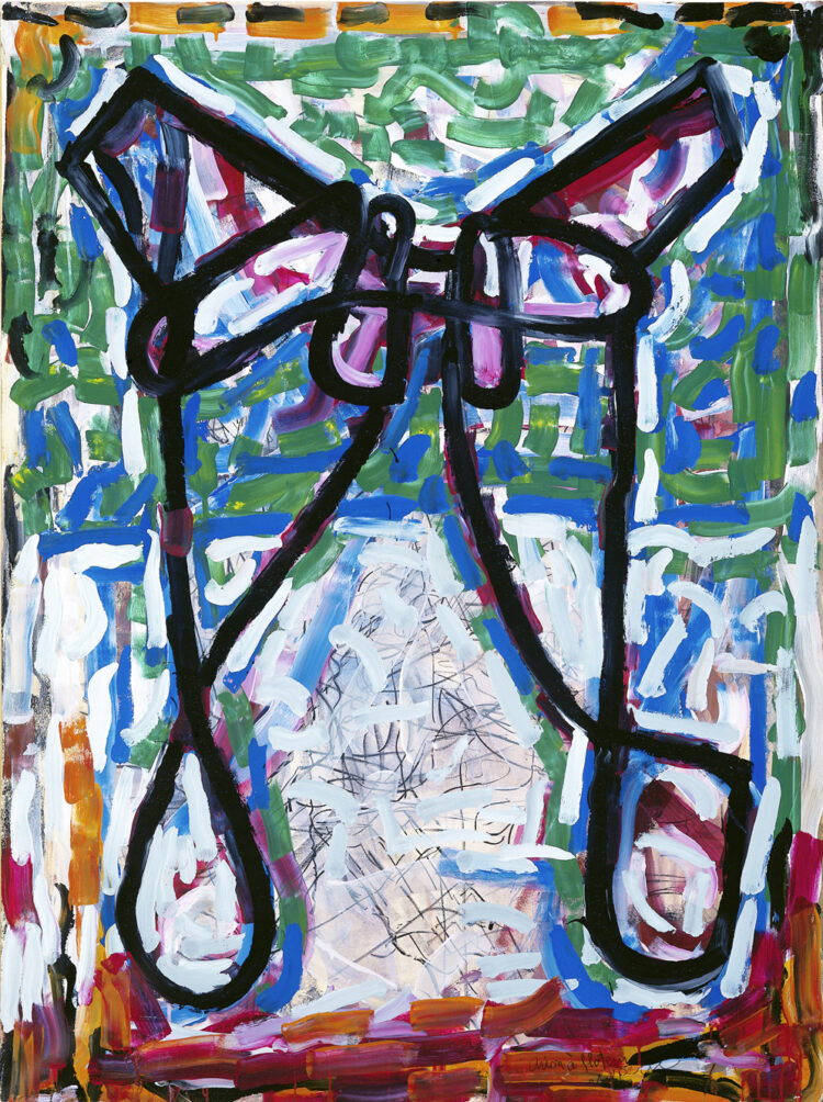 Jean Paul Riopelle, Avion à flotteurs, acrylique sur lithographie, suite Radisson marouflée sur toile, 159,5 x 121 cm (1971) © Succession Jean Paul Riopelle / Droits d’auteur arts visuels &#8211; CARCC (2023) 
