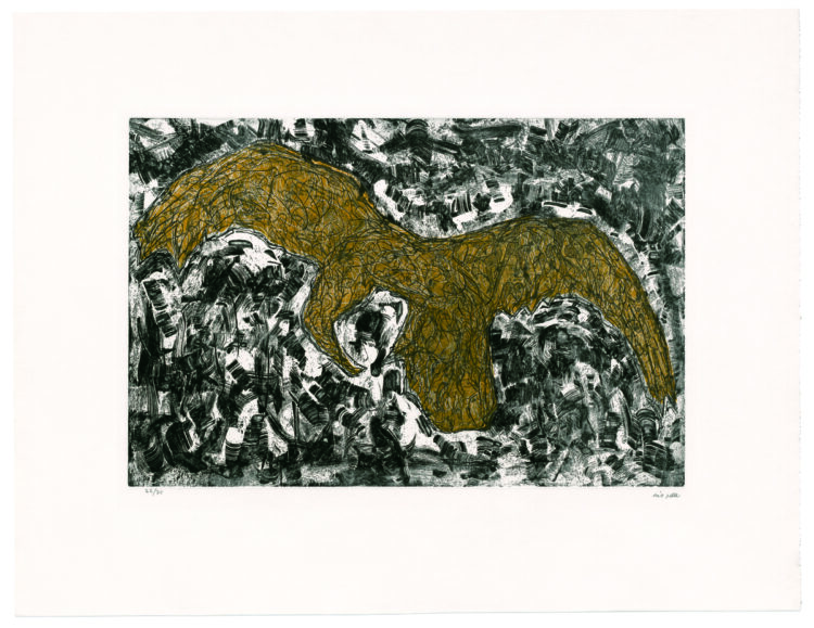 Jean Paul Riopelle, Grand aigle, etching, 39,5 x 59,5 cm, on Madeure cloth, 65,5 x 84,4 cm  (1968) © Estate of Jean Paul Riopelle / Copyright Visuals Arts – CARCC (2023)