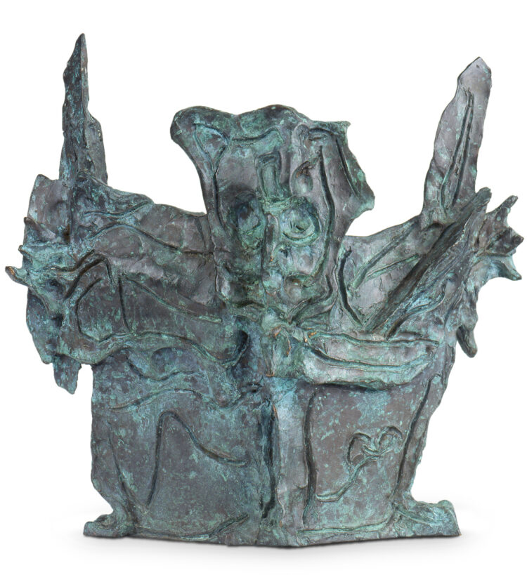 Jean Paul Riopelle, Hibou carnaval, bronze, cire perdue, 127,5 x 32 x 15 cm (1973); fonte en 1986 © Succession Jean Paul Riopelle / Droits d’auteur arts visuels &#8211; CARCC (2023)
