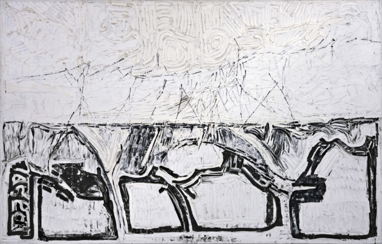 Jean Paul Riopelle, Iceberg no 1, huile sur toile, 280 cm x 430 cm  (1977) © Succession Jean Paul Riopelle / Droits d’auteur arts visuels &#8211; CARCC (2023)
