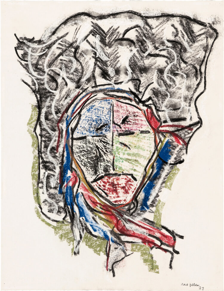 Jean Paul Riopelle, Le Roi de Thulé, technique mixte sur papier, 65 x 50 cm (1973) © Succession Jean Paul Riopelle / Droits d’auteur arts visuels &#8211; CARCC (2023)
