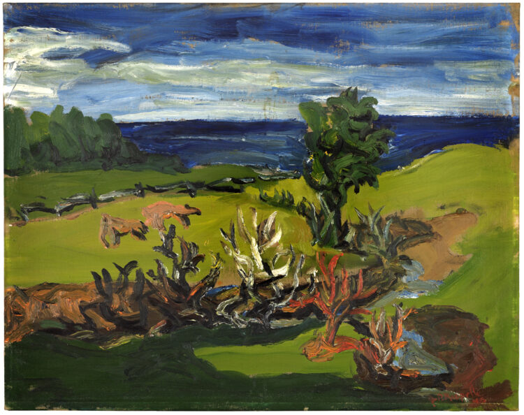 Jean Paul Riopelle, Paysage (Saint-Fabien), oil on canvas mounted on cardboard, 25 x 30 cm (c. 1944) © Estate of Jean Paul Riopelle / Copyright Visuals Arts – CARCC (2023)