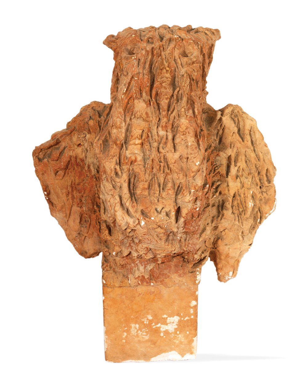 Jean Paul Riopelle, Hibou polonais, sculpture originale en glaise, coulée en plâtre et polychromée, 36 x 28 x 12 cm, (1970) © Succession Jean Paul Riopelle / Droits d’auteur arts visuels &#8211; CARCC (2023)
