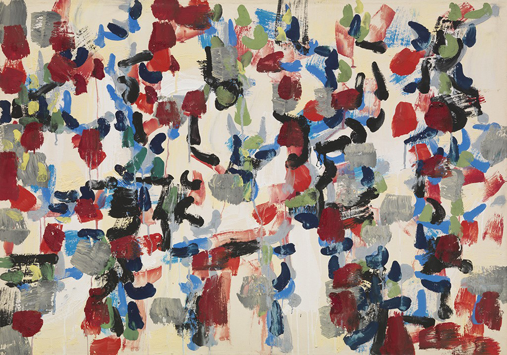 Jean Paul Riopelle, Sous le mythe de Gitskan 3, Gouache on paper, 73,7 x 106,8 cm (1956) © Estate of Jean Paul Riopelle / Copyright Visuals Arts – CARCC (2023)